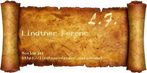 Lindtner Ferenc névjegykártya